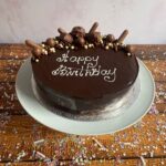 Chocolate Biscuit Cake Torte with Chocolate Treats Decoration