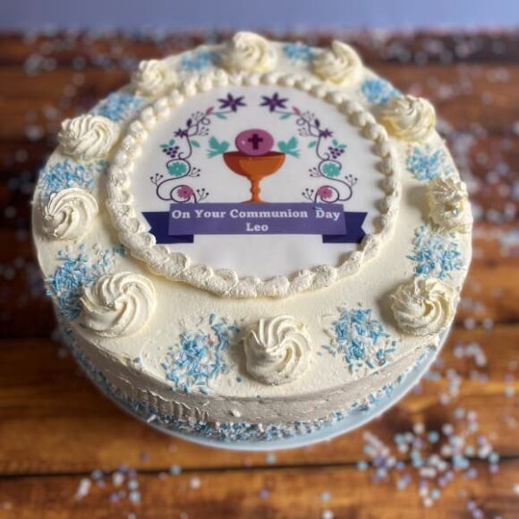 Blue Communion Cake