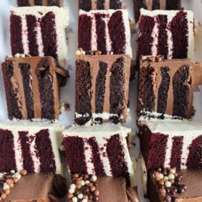 Blas Na Heireann award winning Red Velvet & Chocolate Mud Cake Slice Variety Box